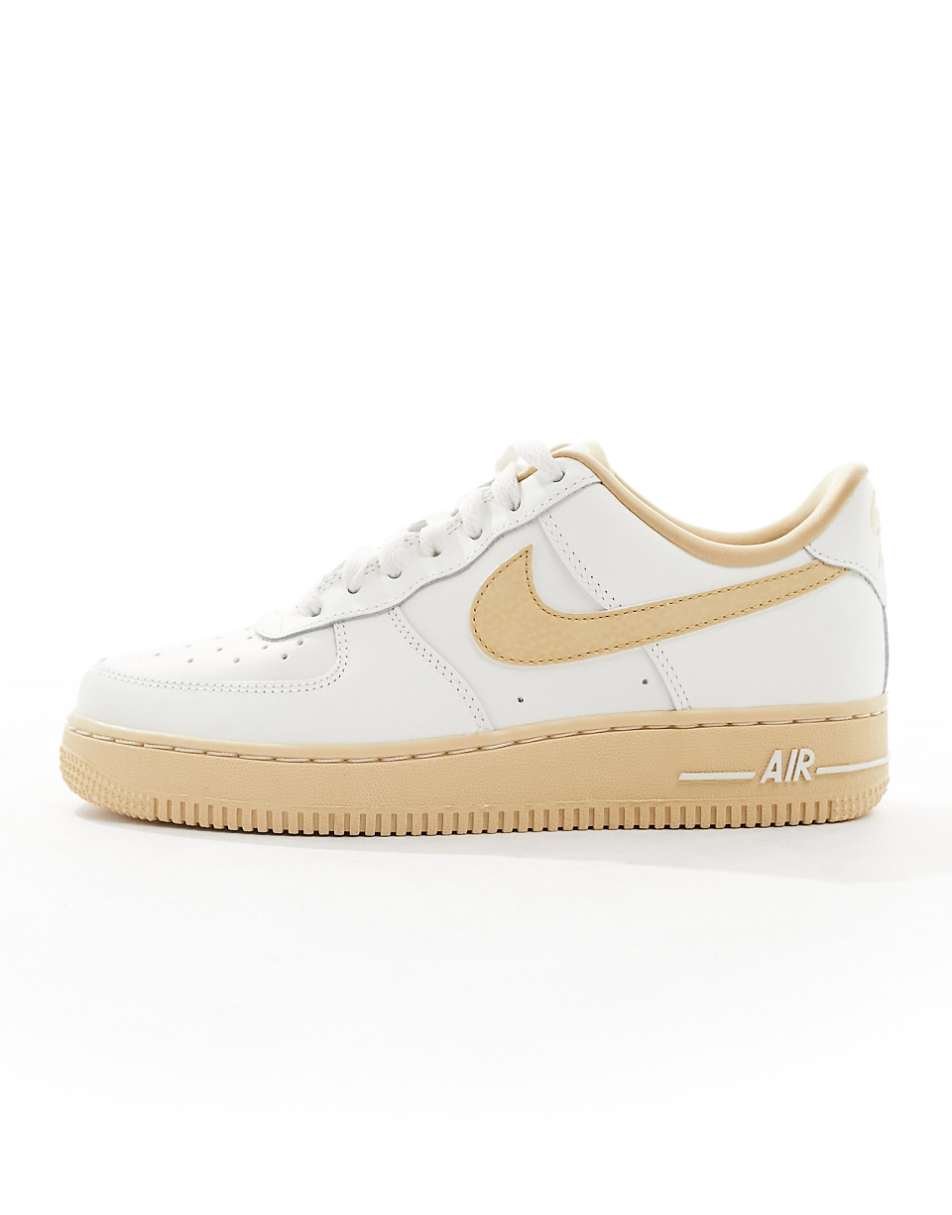 Nike Air Force 1 sneakers in off white and cacao brown