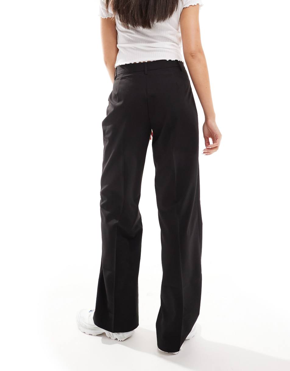 Stradivarius tailored straight leg pants in black