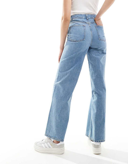 ASOS DESIGN Tall dad jeans in mid blue