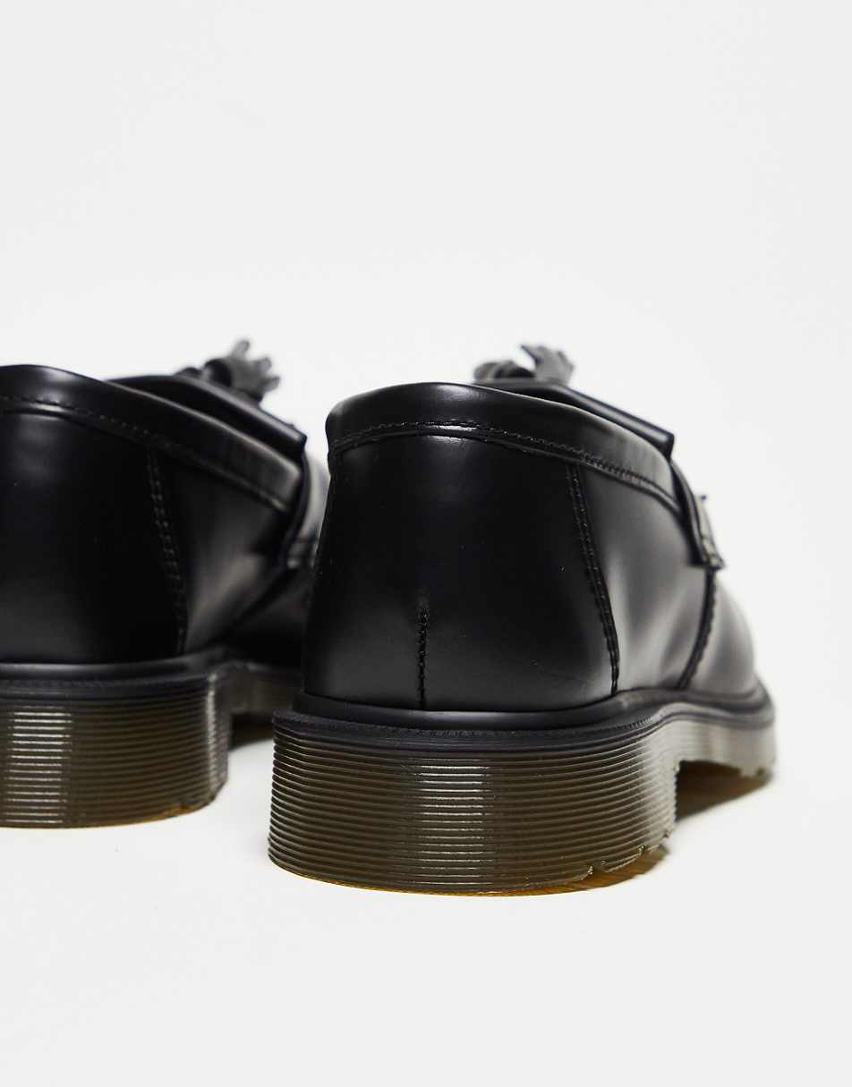Dr Martens Adrian tassel loafers in black polished smooth leather