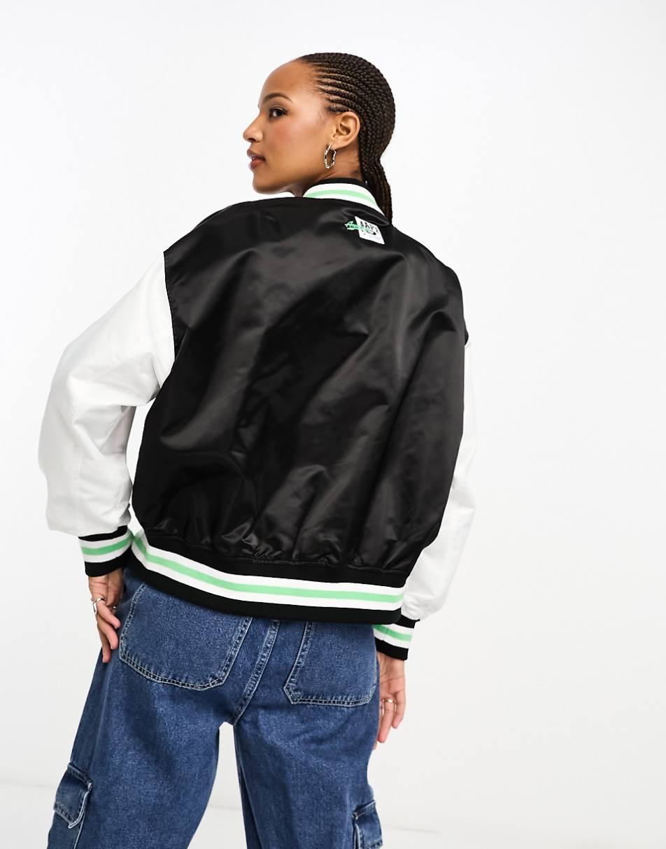 AAPE By A Bathing Ape logo college varsity jacket in black