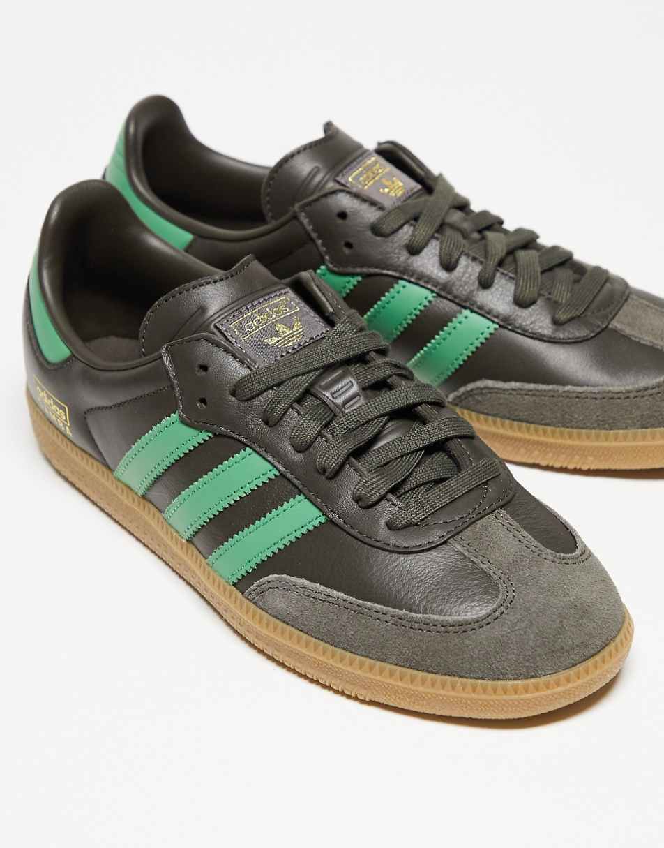 adidas Originals Samba sneakers in dark olive and green