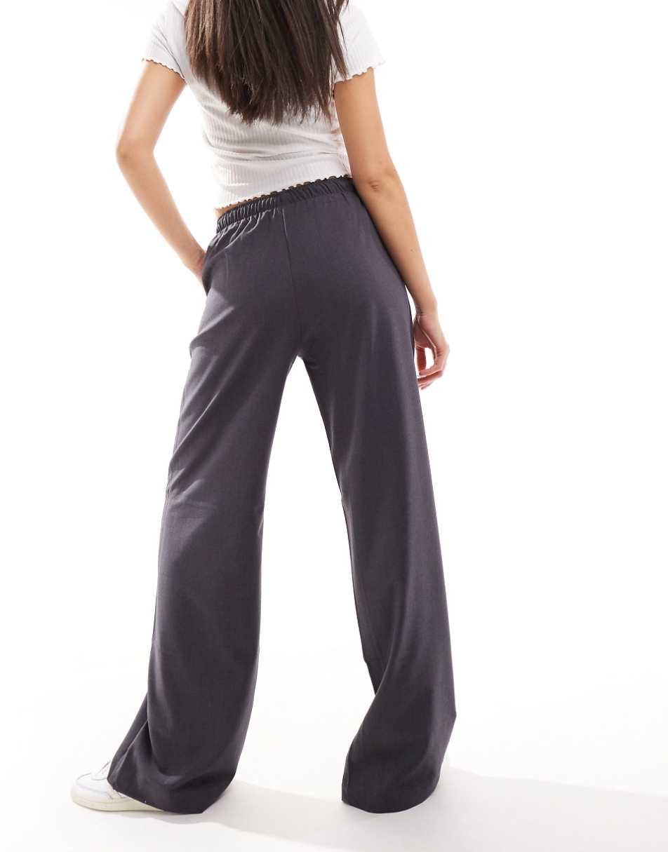 Stradivarius tailored pull-on pants in gray