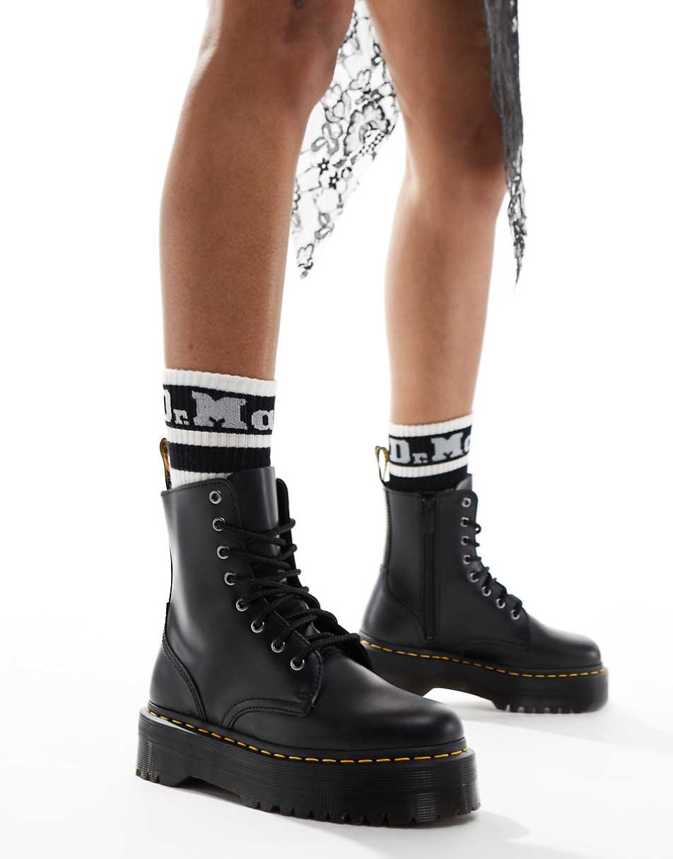 Dr Martens Jadon 8-Eye smooth leather platform boots
