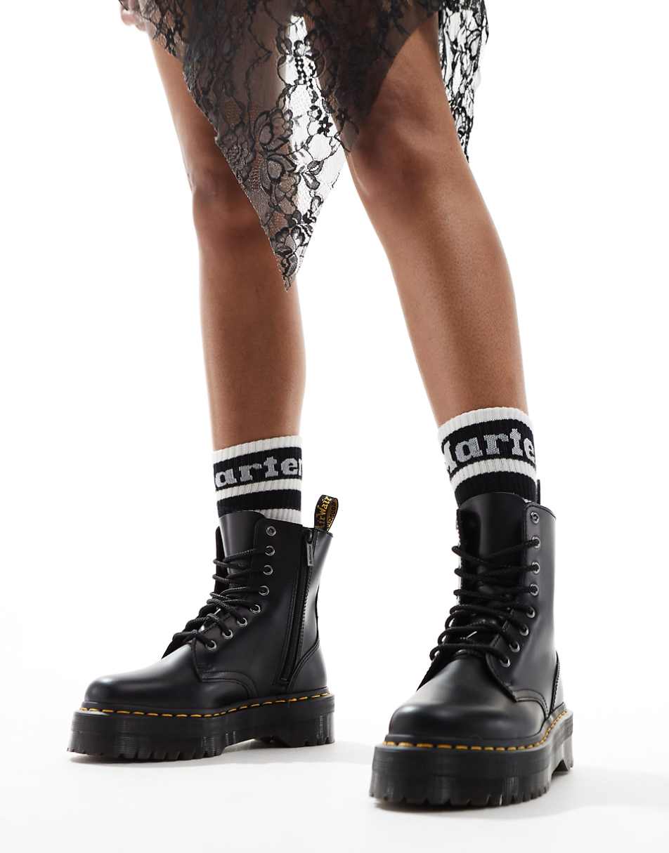 Dr Martens Jadon 8-Eye smooth leather platform boots
