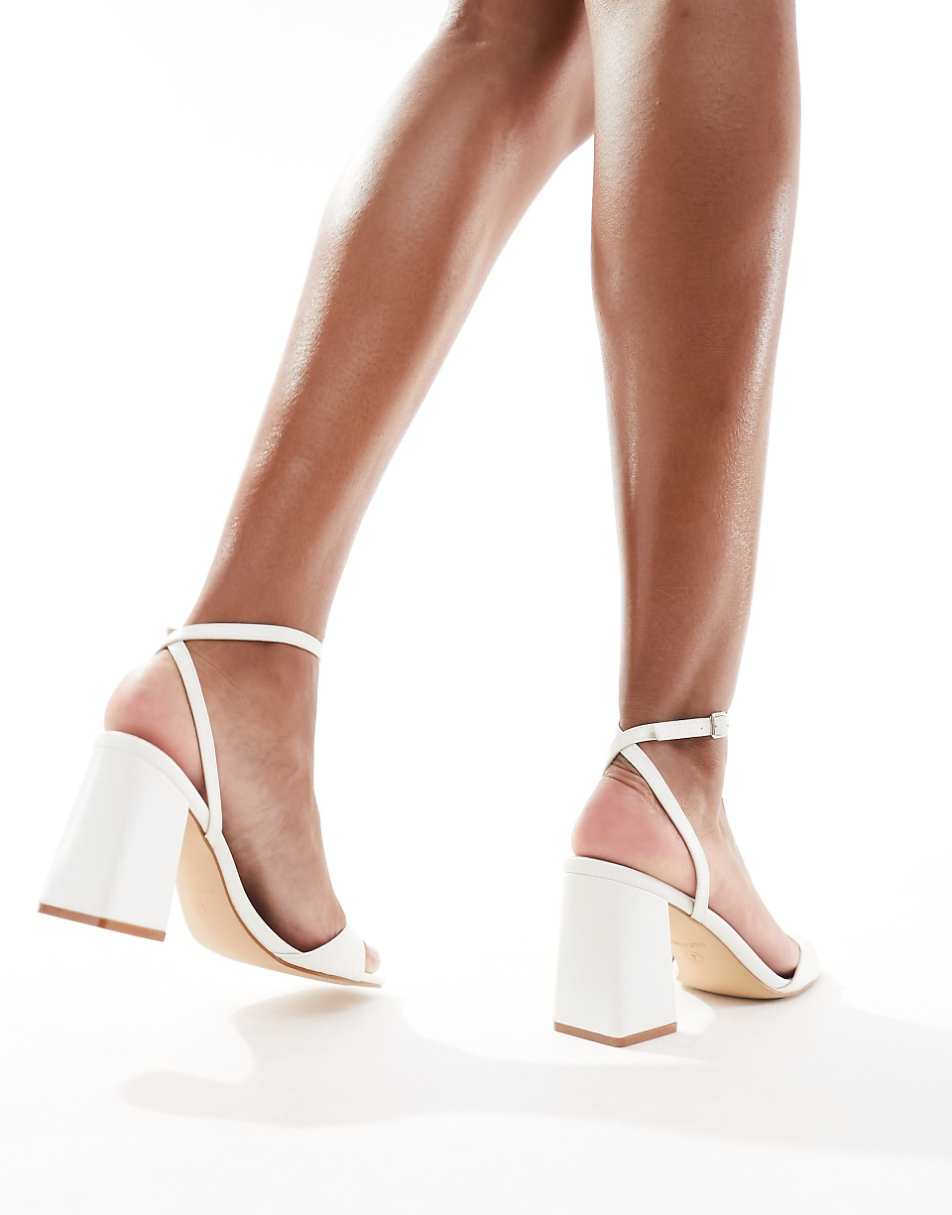 RAID Wink 2 block heeled sandals in white