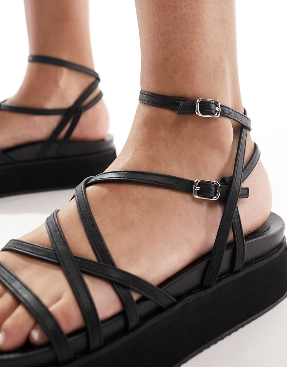 RAID Leili strappy platform sandals in black