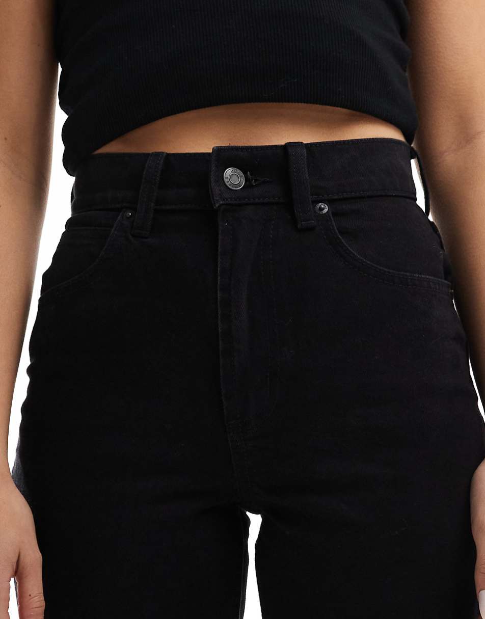 ASOS DESIGN cropped easy straight jeans in clean black