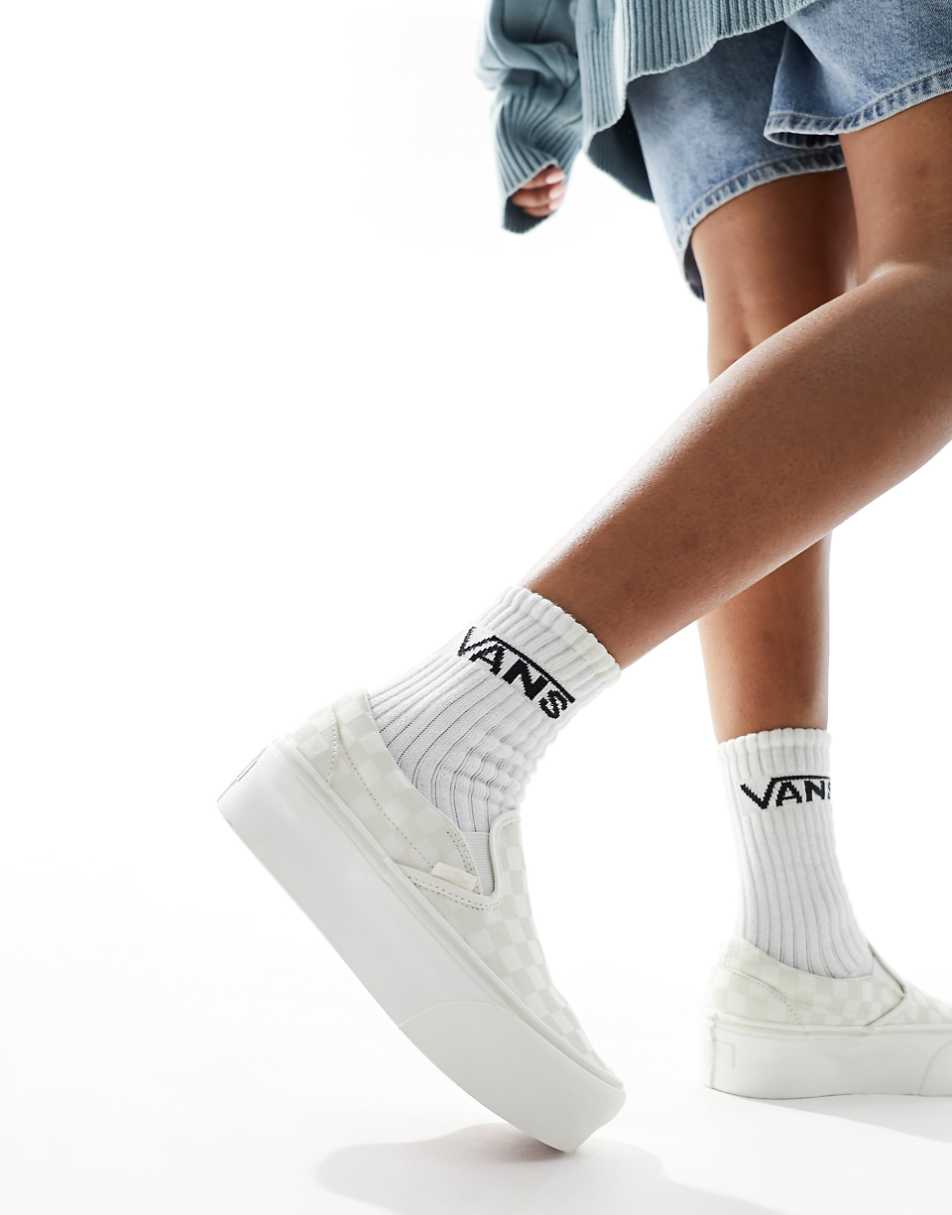 Vans Slip On Stackform in checkerboard white