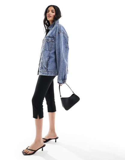 ASOS DESIGN oversize 90s denim jacket in midwash blue