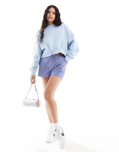 Nike Phoenix Fleece oversized cropped sweatshirt in light blue