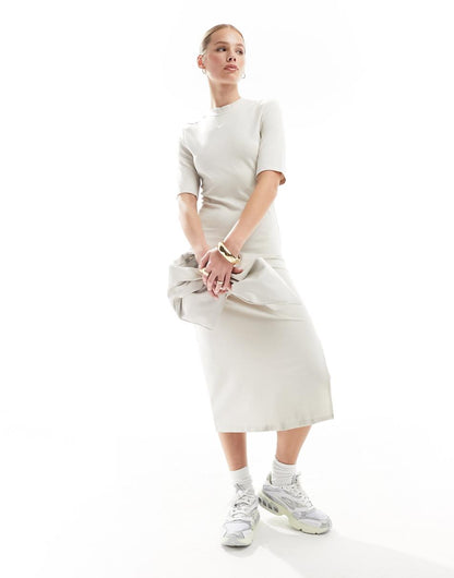 Nike Essentials midi dress in cream