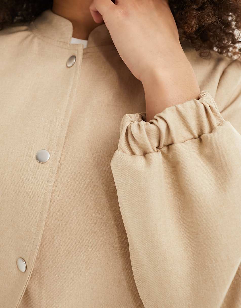 Vila bomber jacket in beige melange