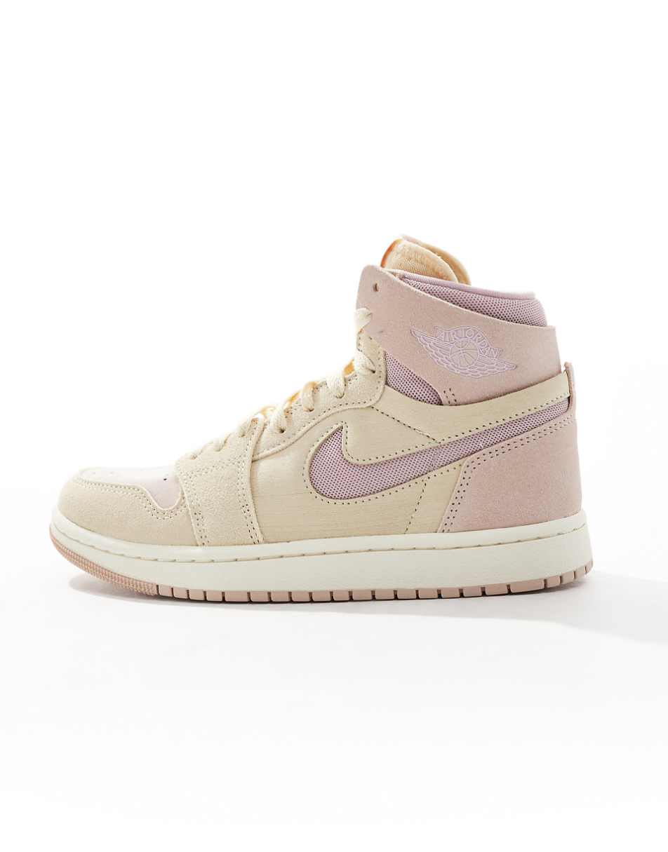 Nike Air Jordan 1 Zoom Comfort 2 sneakers in beige and light pink