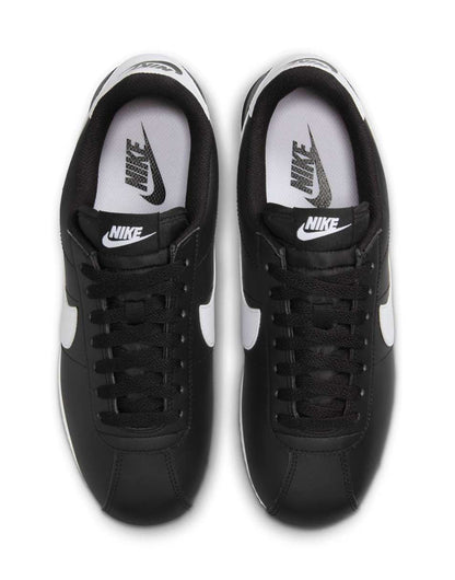 Nike cortez leather sneakers in black