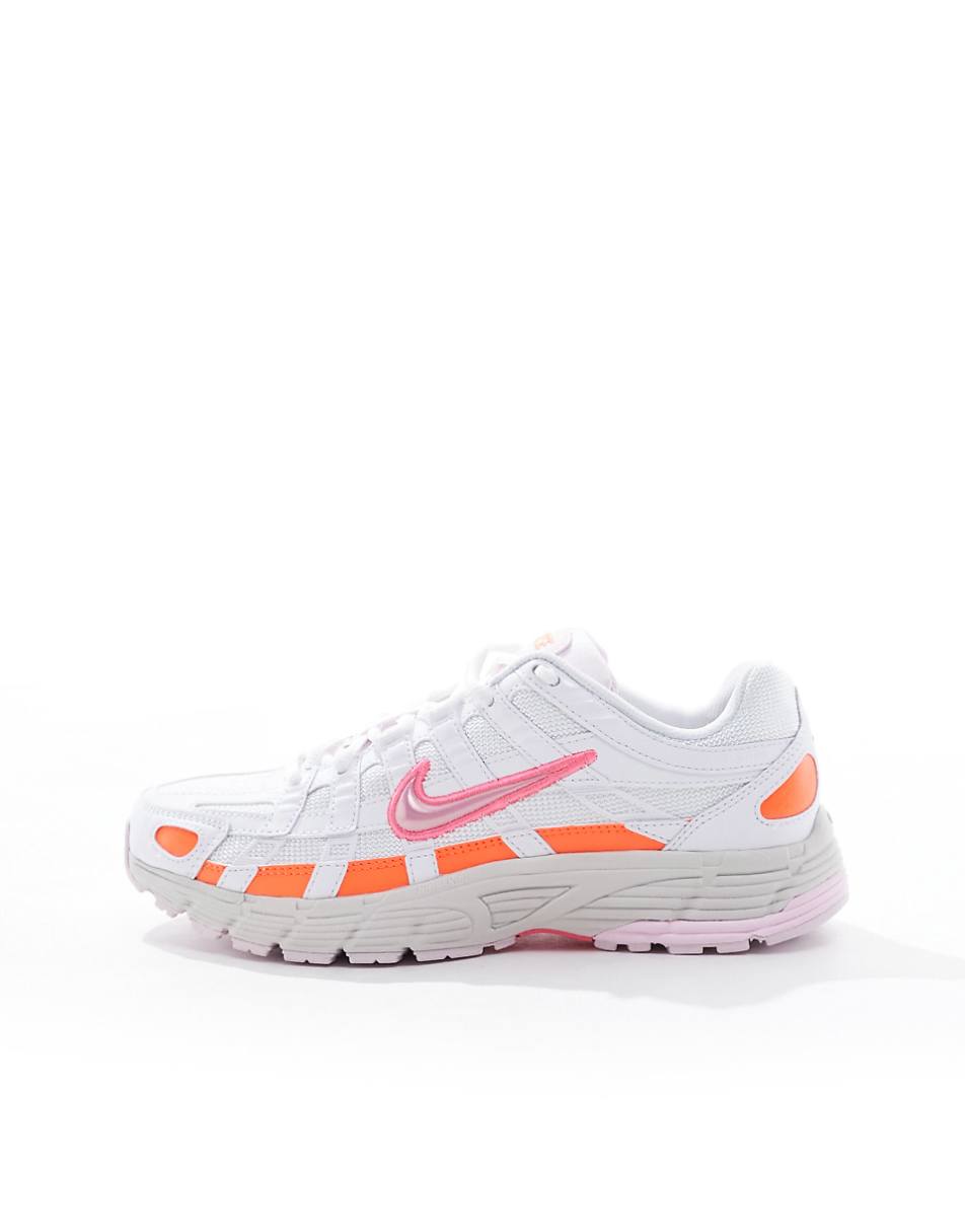 Nike P-6000 sneakers in white with pink detail