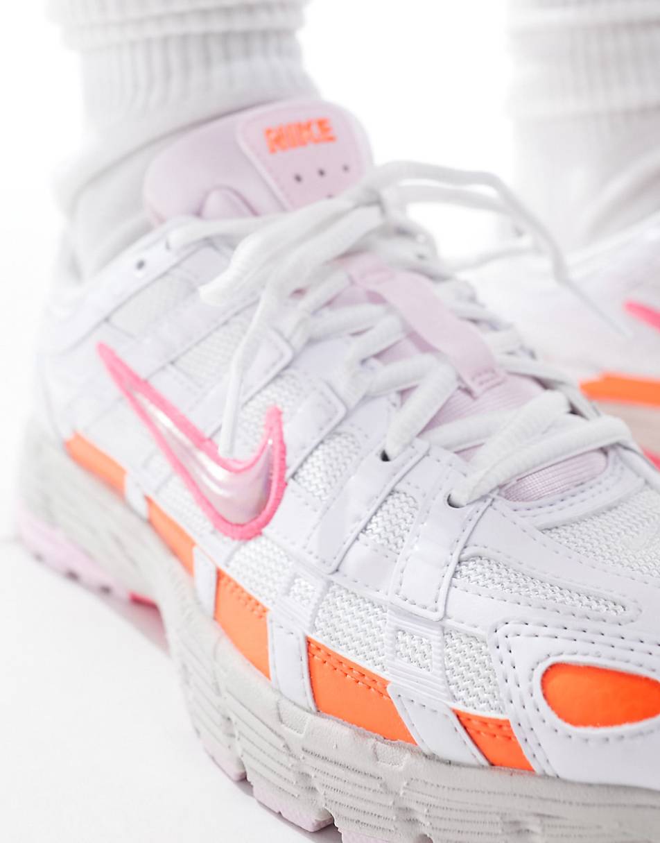 Nike P-6000 sneakers in white with pink detail