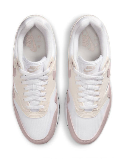 Nike Air Max 1 sneakers in white and pink