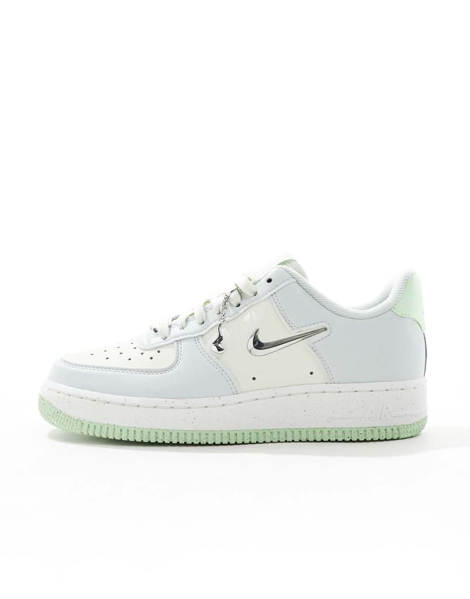 Nike Air Force 1 metallic sneakers in gray