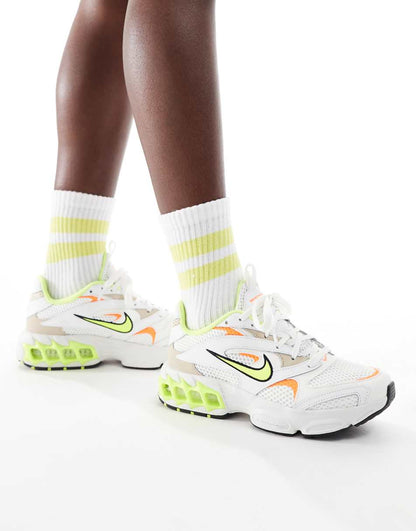 Nike Zoom Air Fire sneakers in white and green