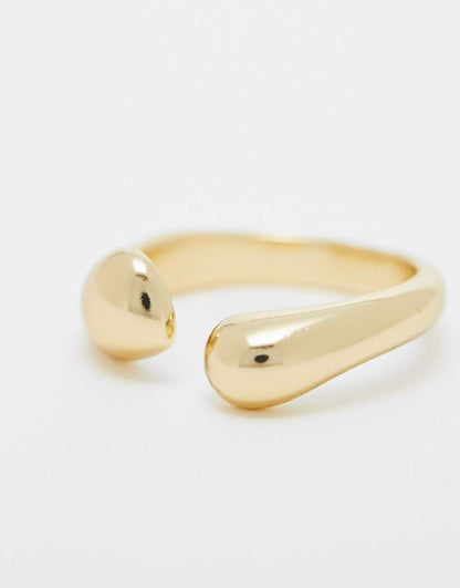 ASOS DESIGN ring with open melt design in gold tone