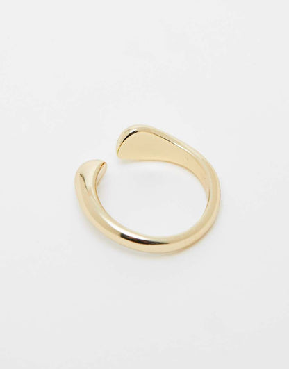 ASOS DESIGN ring with open melt design in gold tone