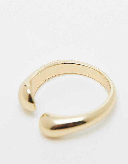 ASOS DESIGN ring with open melt design in gold tone