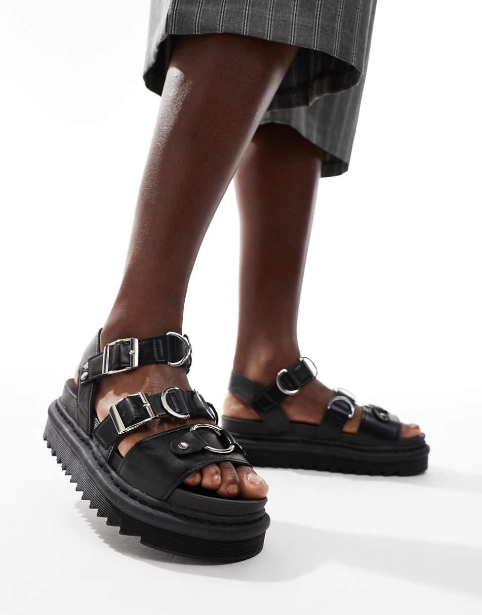 Truffle Collection chunky strap sandals in black