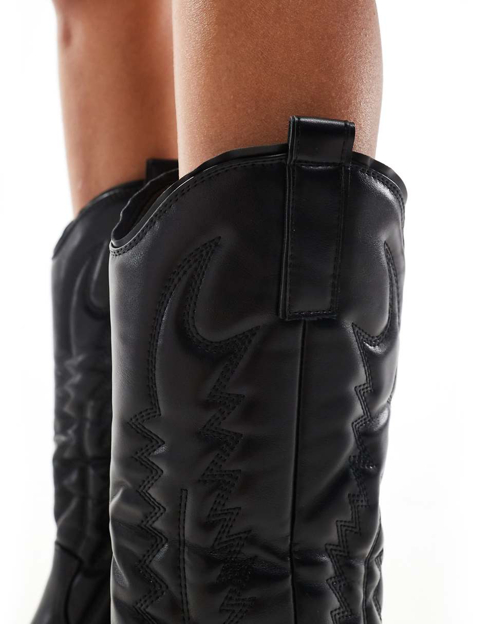 Truffle Collection heeled western boots in black