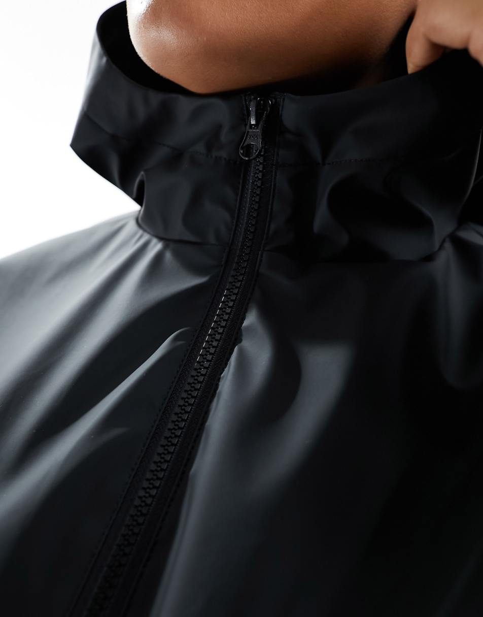 ASOS DESIGN Curve cropped rain jacket with hood in black