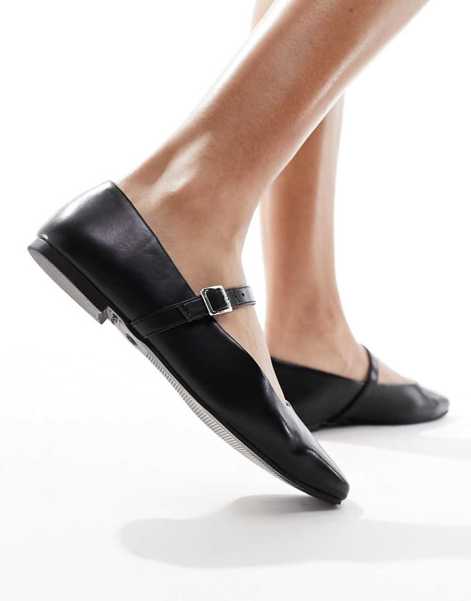 ASOS DESIGN Lottie Mary Jane ballet in black