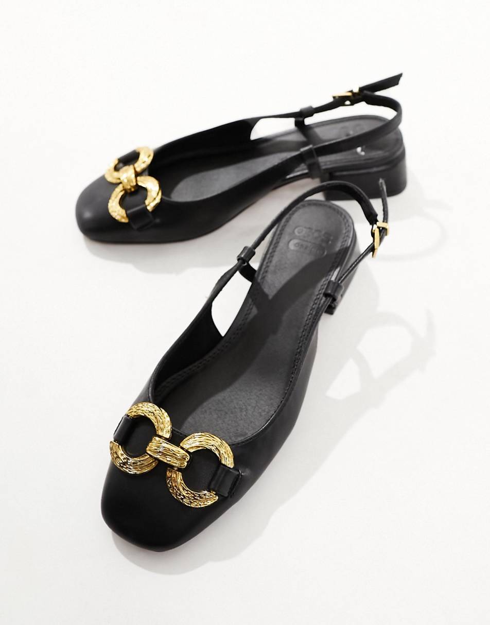 ASOS DESIGN Lush sling back ballet flats in black