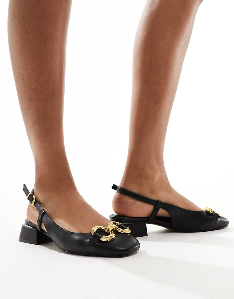 ASOS DESIGN Lush sling back ballet flats in black