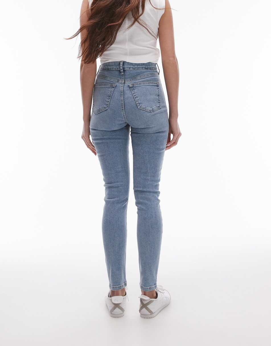 Topshop high rise Jamie jeans in bleach