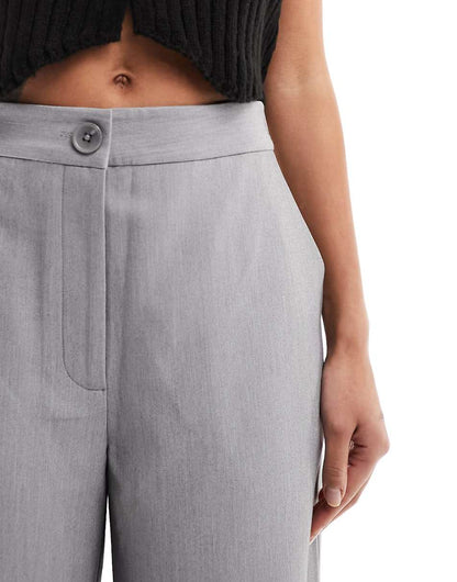 ASOS DESIGN tailored wide leg dad pant in gray