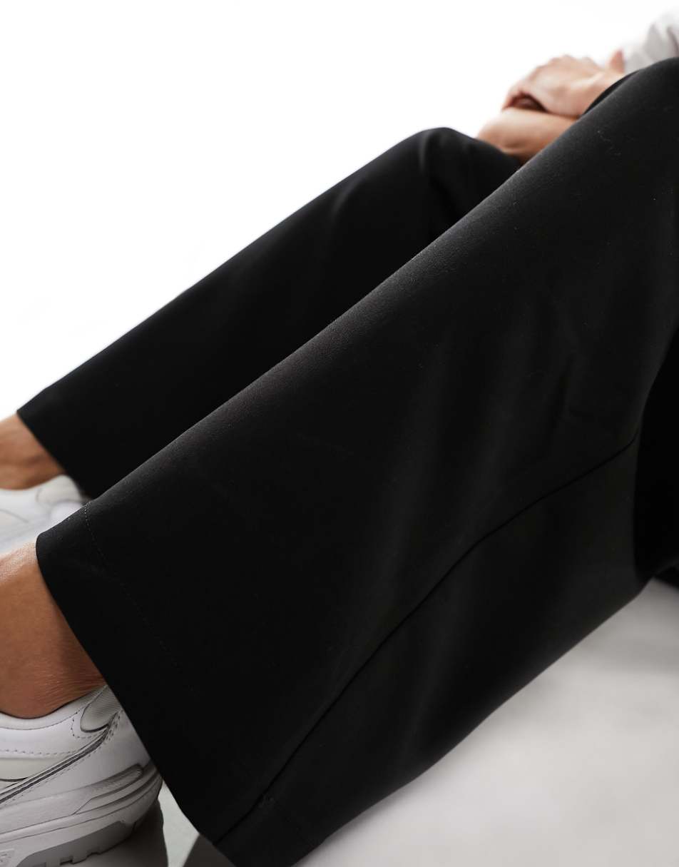 ASOS DESIGN tailored wide leg dad pants in black