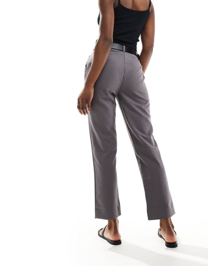 ASOS DESIGN tailored ankle length pants in gray