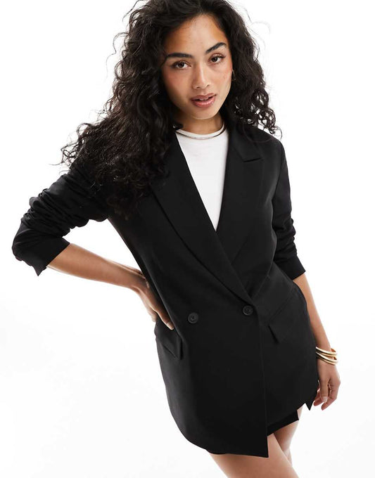 ASOS DESIGN double breasted blazer in black