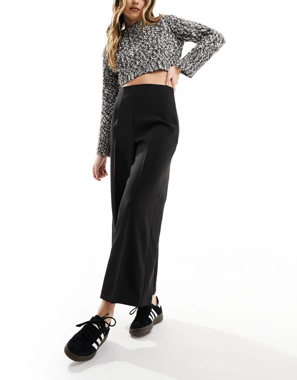 ASOS DESIGN tailored culotte pants in black