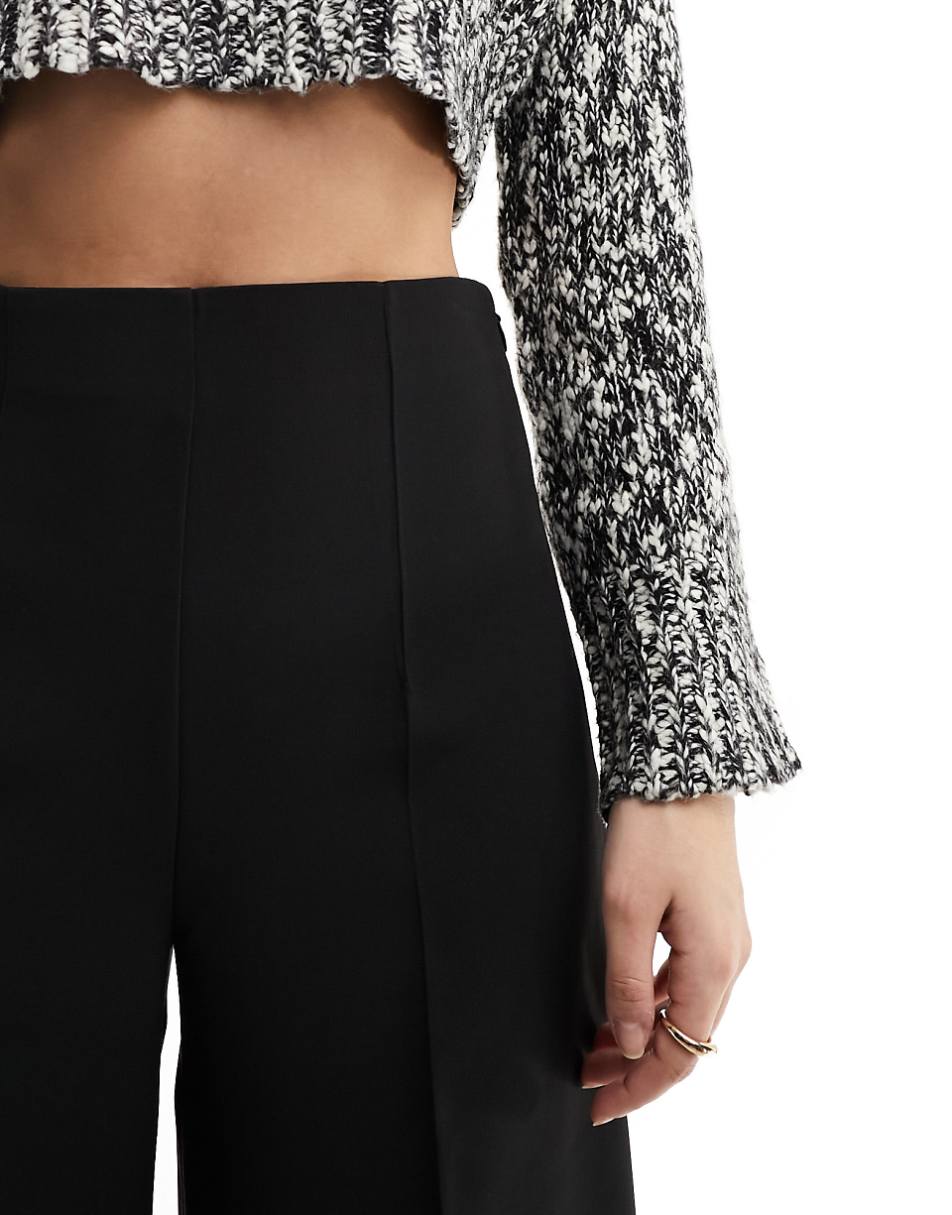 ASOS DESIGN tailored culotte pants in black