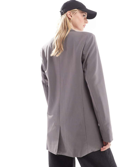 ASOS DESIGN Tall single breasted blazer in gray