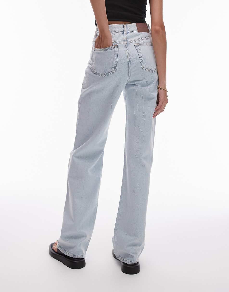 Topshop Tall mid rise column jeans in bleach