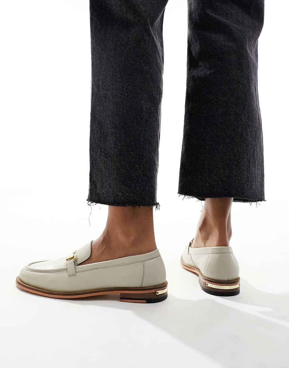 Walk London Rhea trim loafers in off-white leather