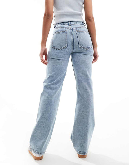 Miss Selfridge straight leg jeans in light bleach wash