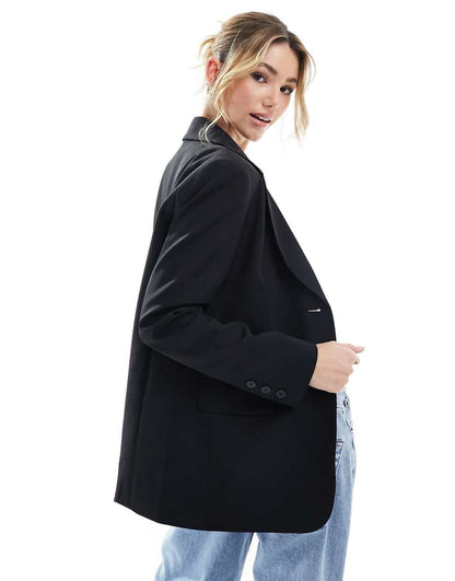 Miss Selfridge oversized single breasted blazer in black