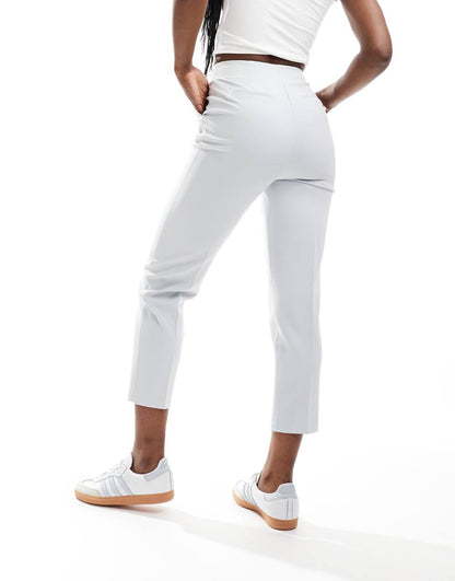 Miss Selfridge high rise cigarette pants in gray blue
