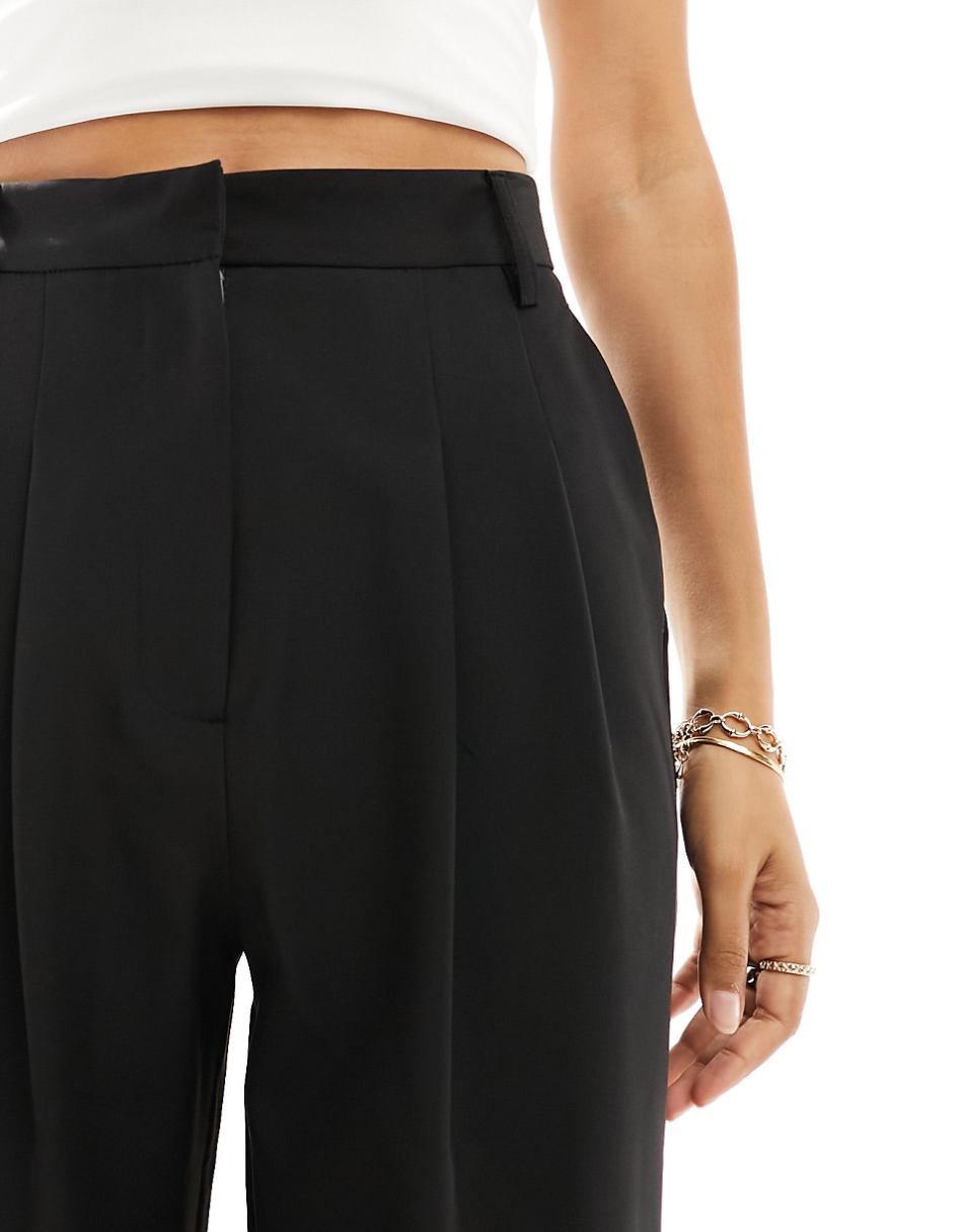 Miss Selfridge Petite tailored wide leg pants in black