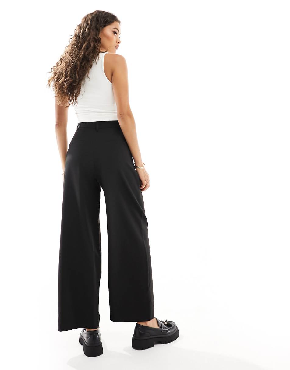 Miss Selfridge Petite tailored wide leg pants in black