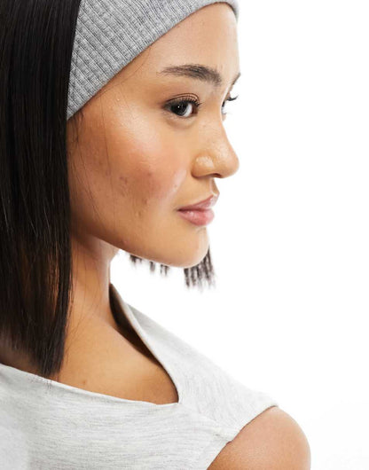 Miss Selfridge sleeveless slash neck tank top in gray heather