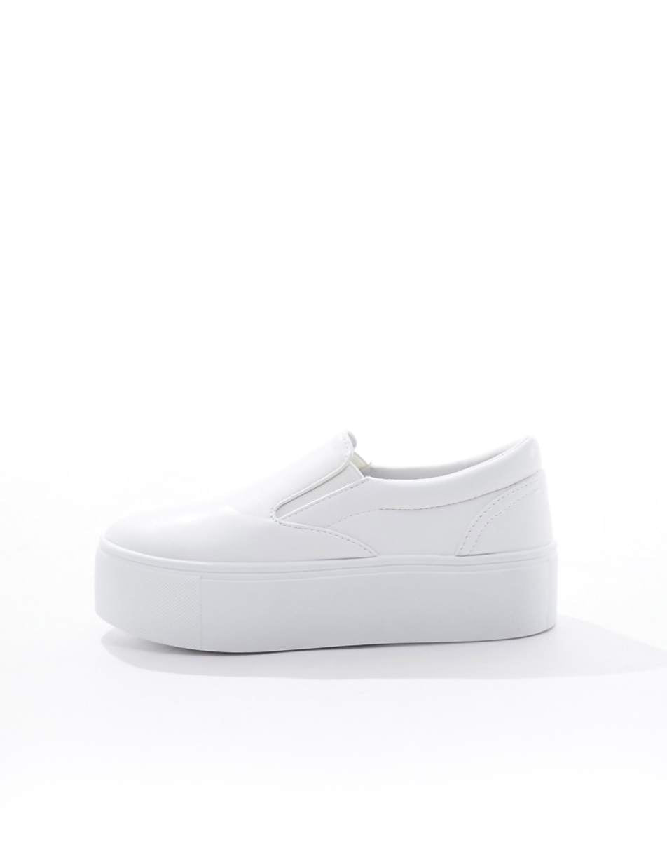 ASOS DESIGN Dice slip on flatform sneakers in white